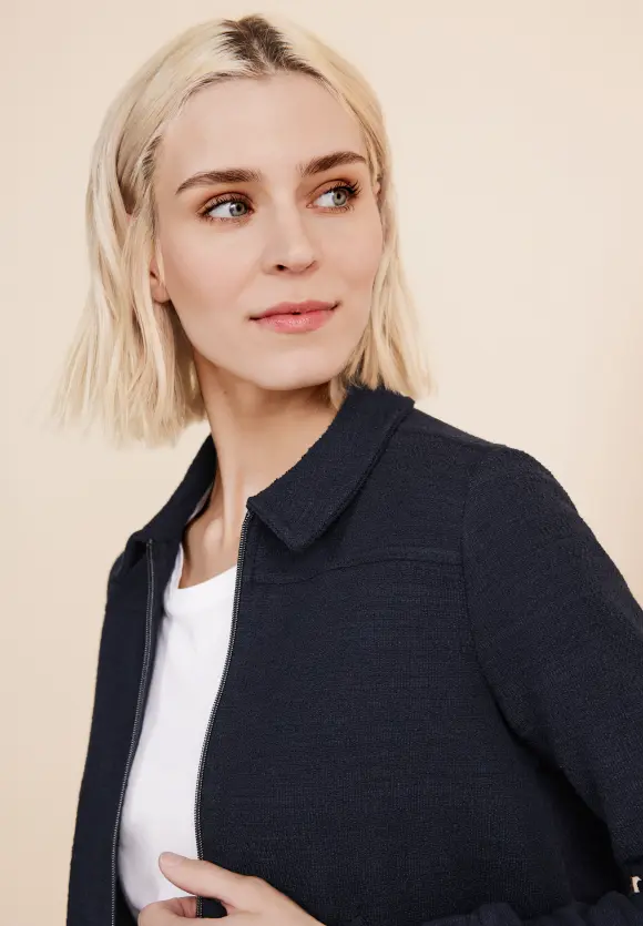 Struktur Shirtjacke - deep blue