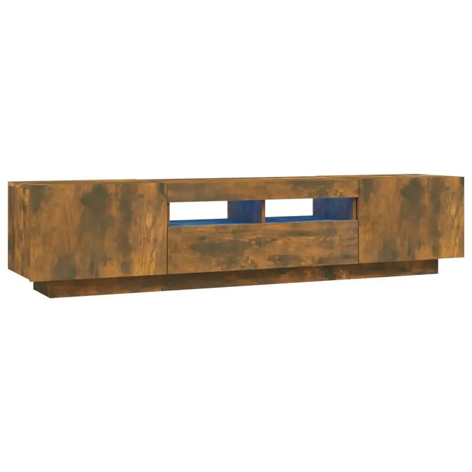 vidaXL - 2-delige TV-meubel met LED - 2 formaten - Gerookt eiken - Hout