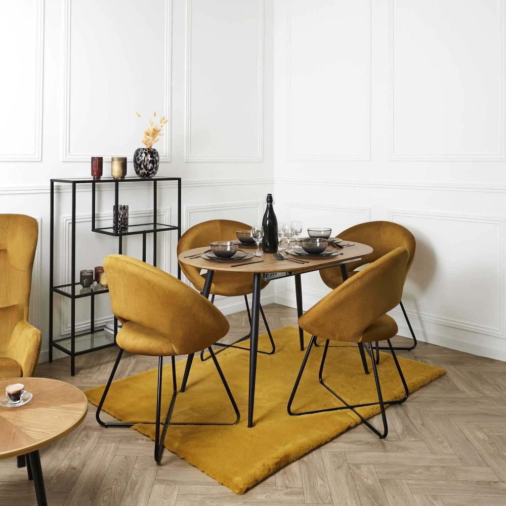 Fauteuil rond en velours cotelé giulia