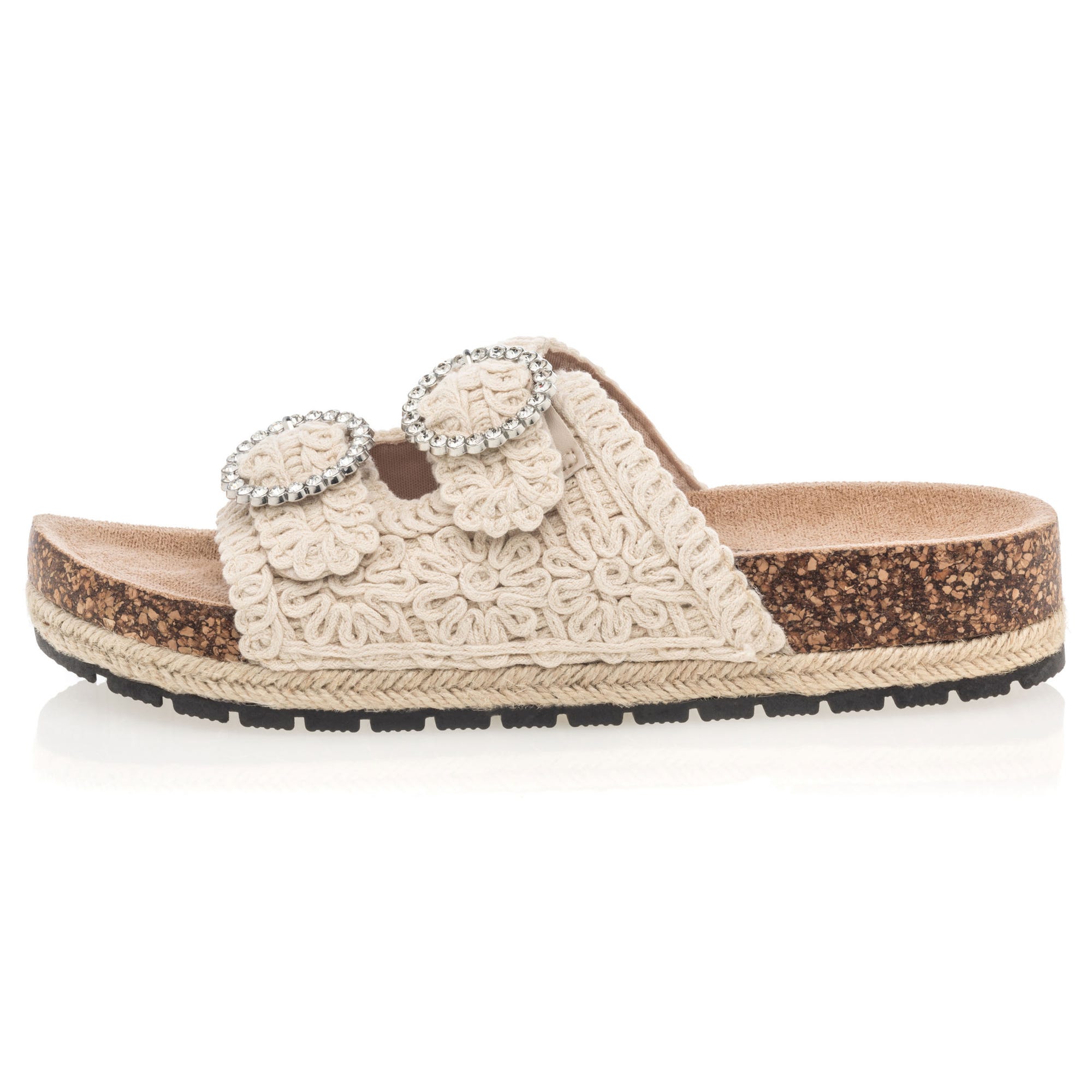 Mules semelle liège Femme beige