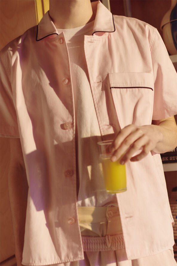 Hay Outline Pyjama S/S Shirt-S/M-Soft p Soft pink