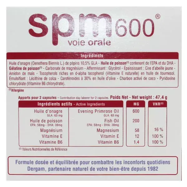 Dergam SPM 600 60 cápsulas