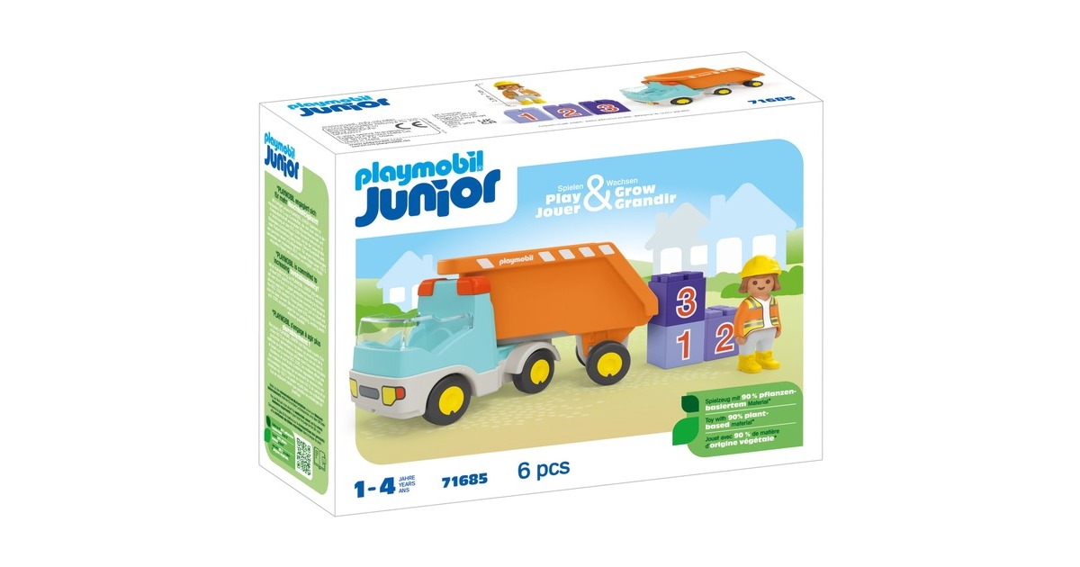 PLAYMOBILJunior - Kiepwagen Constructiespeelgoed  (71685)