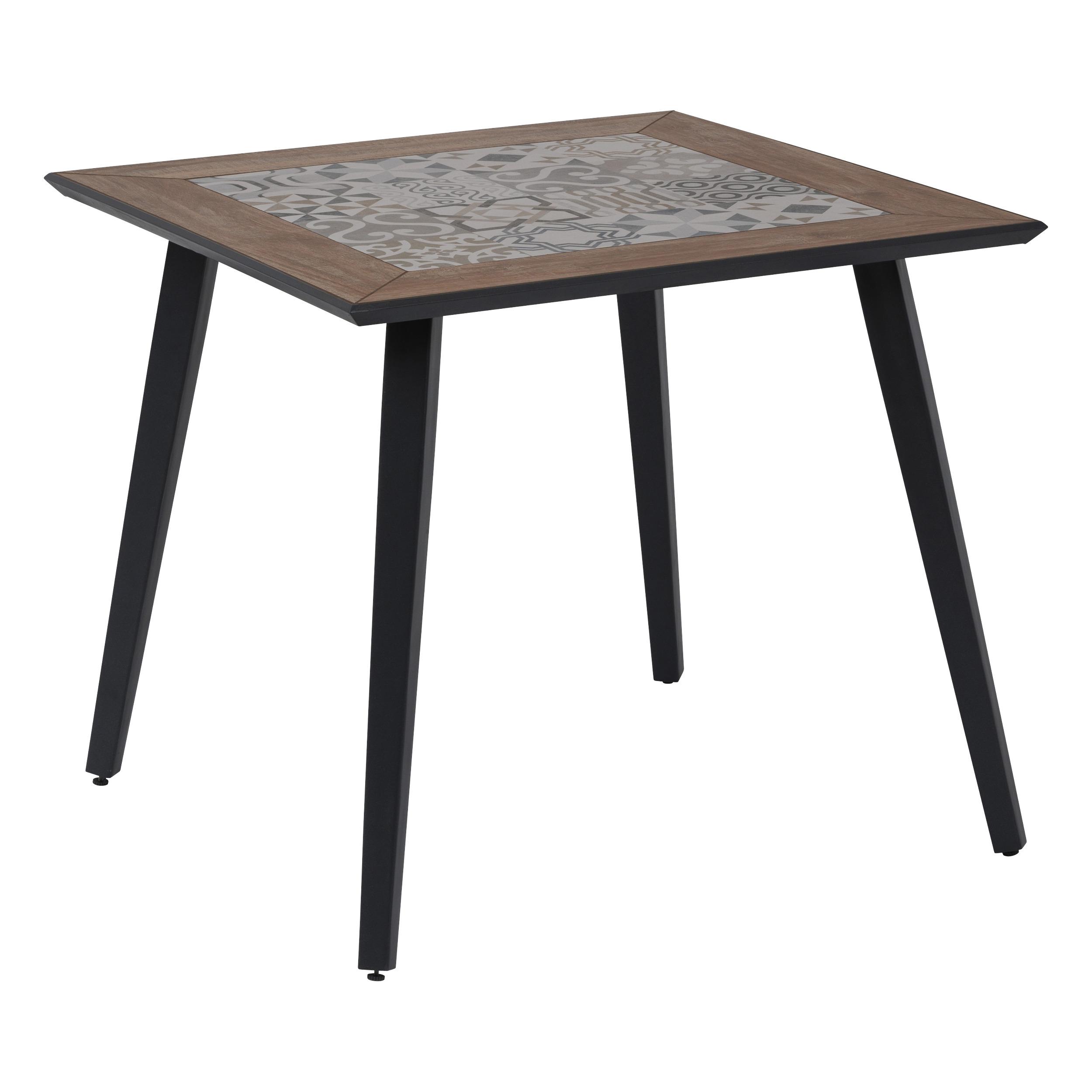 TABLE LAMBADA CARREE CERAMIQUE GRAPHITE 4 PLACES