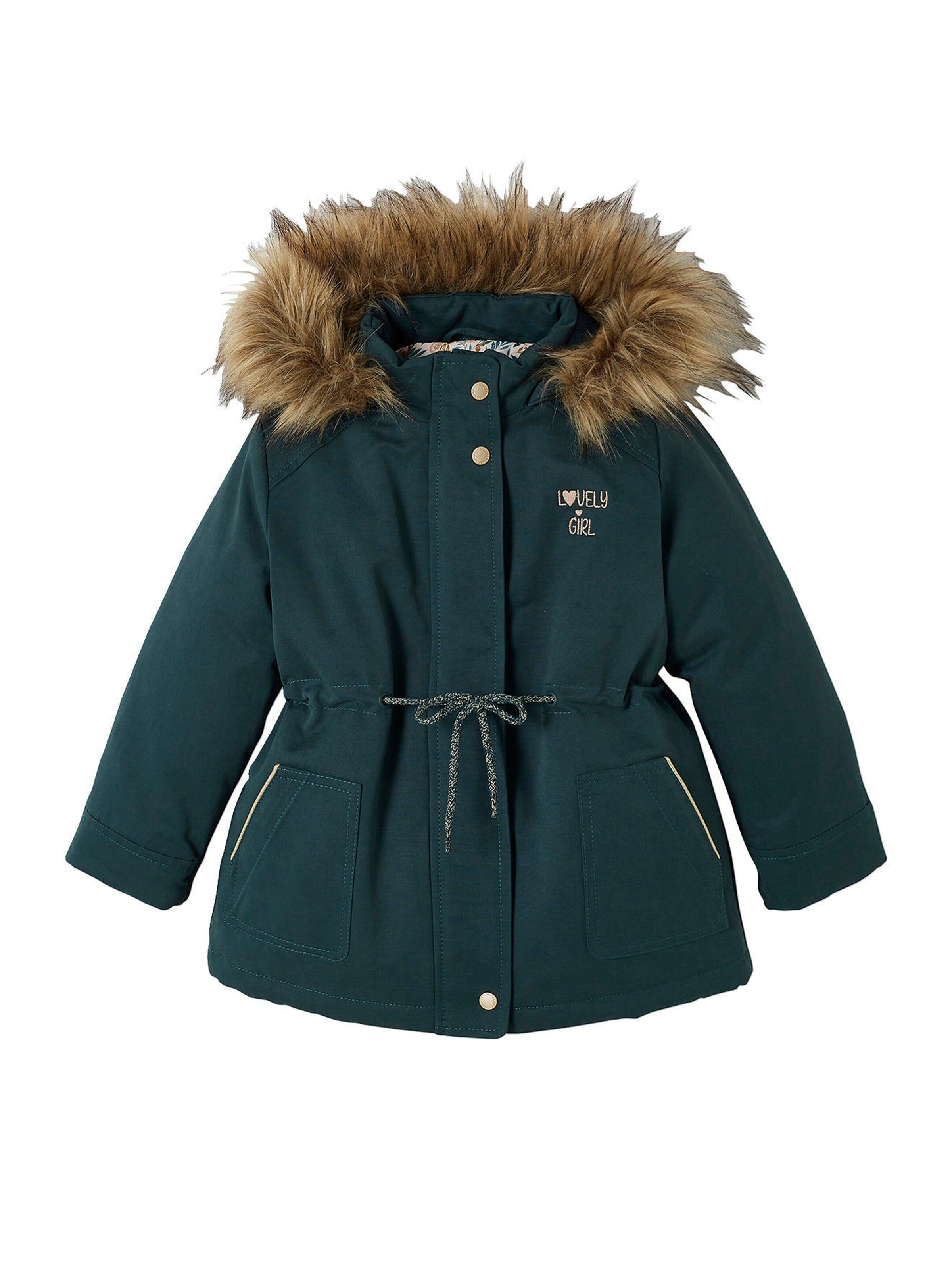 Vertbaudet Mädchen 3-in-1-Winterjacke mit Recycling-Polyester dunkelgrün
