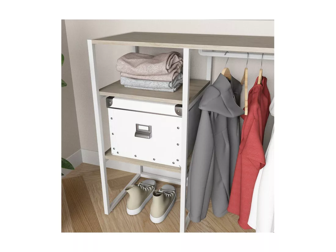 Portant vêtements sous combles penderie et étagères L100 x H85 cm