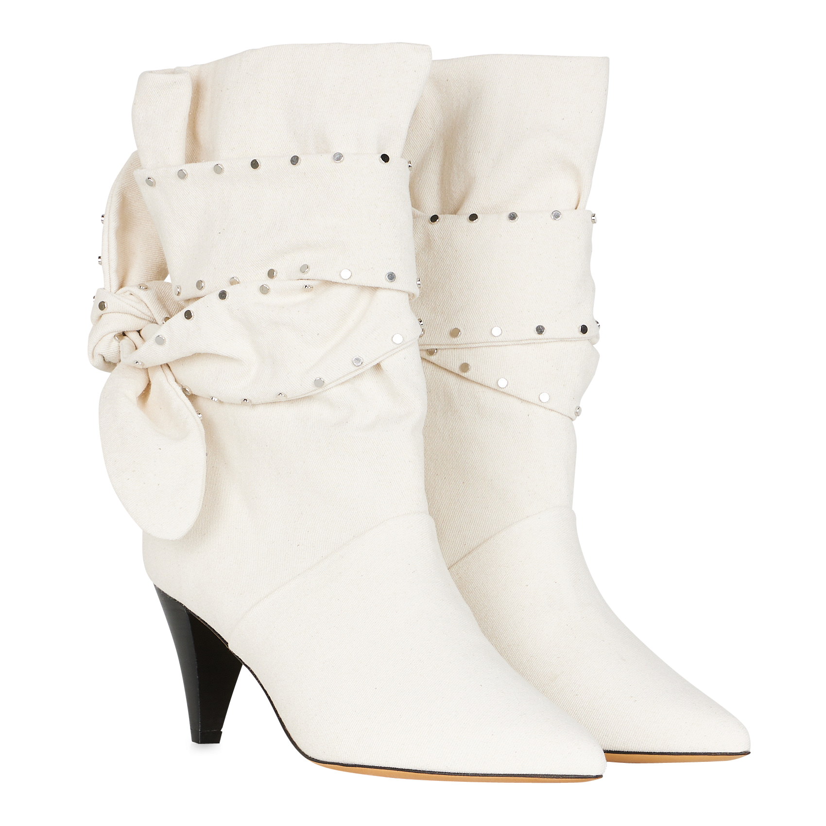 NORIRTWDN - Bottines pointues en coton | Blanc