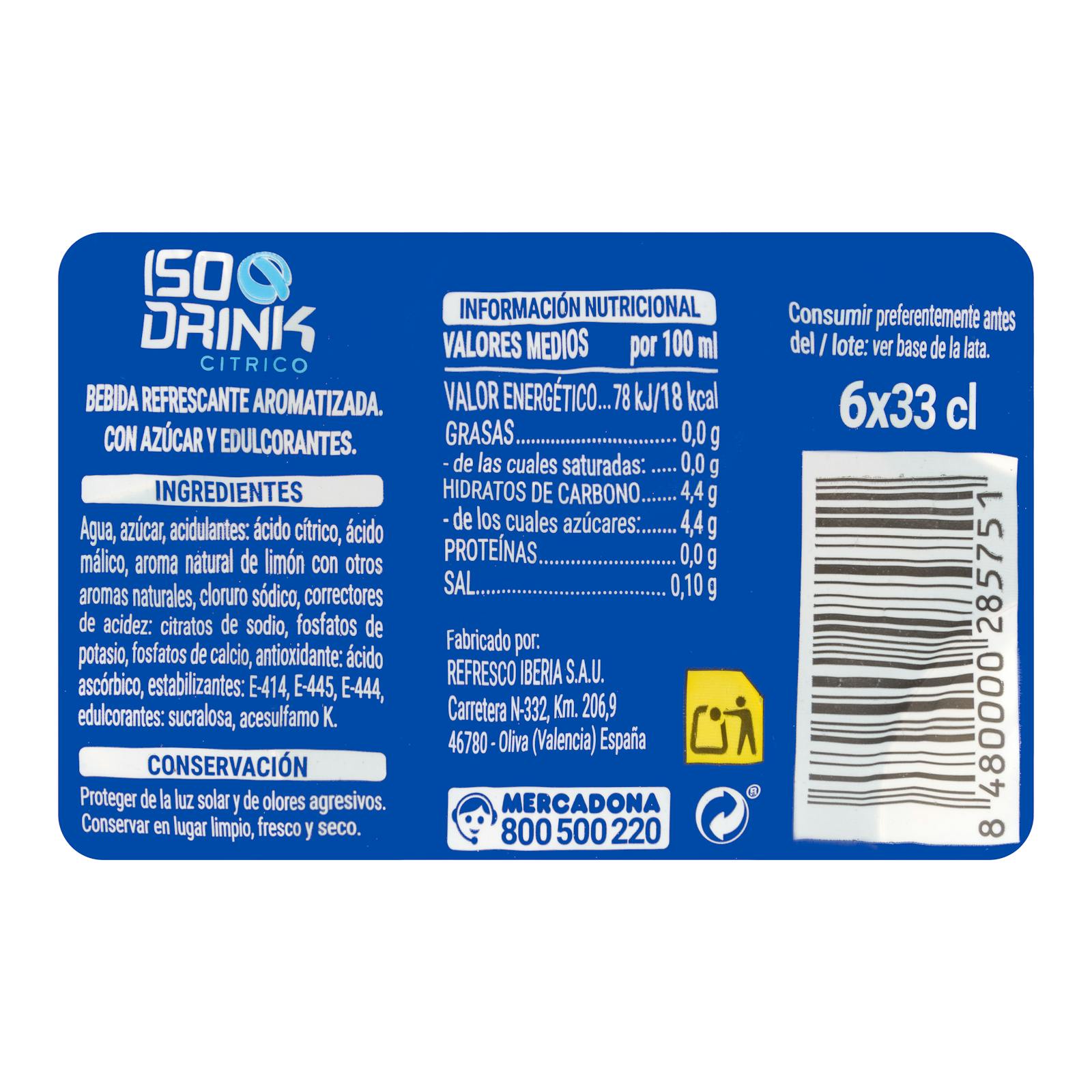 Boisson isotonique au goût d'agrumes Iso drink