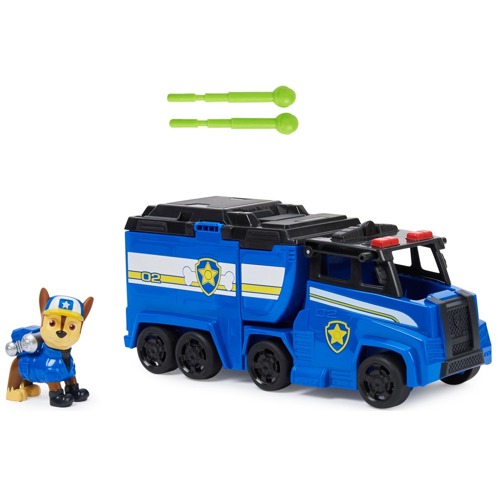 PAW Patrol, Big Truck Pup's Chase – Verwandlungs-Spielzeug-Trucks mit Actionfigur