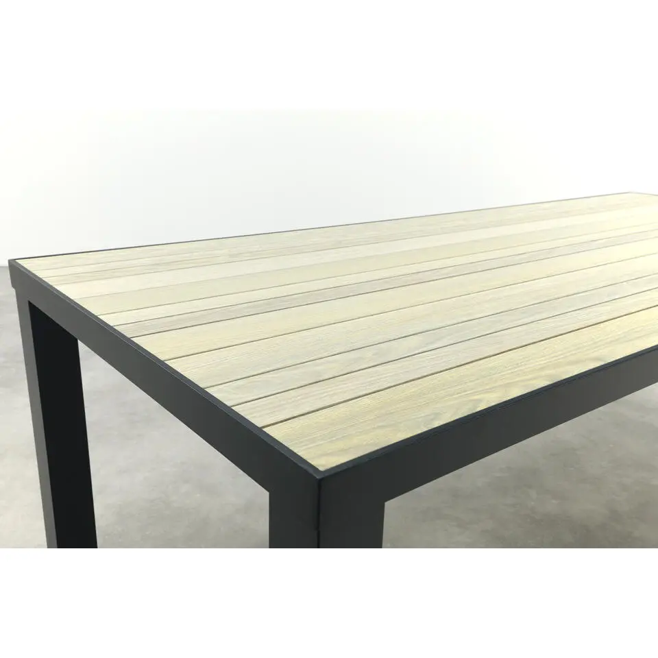 VDG Nola tuintafel 210x90 cm. - Antraciet/Houtlook