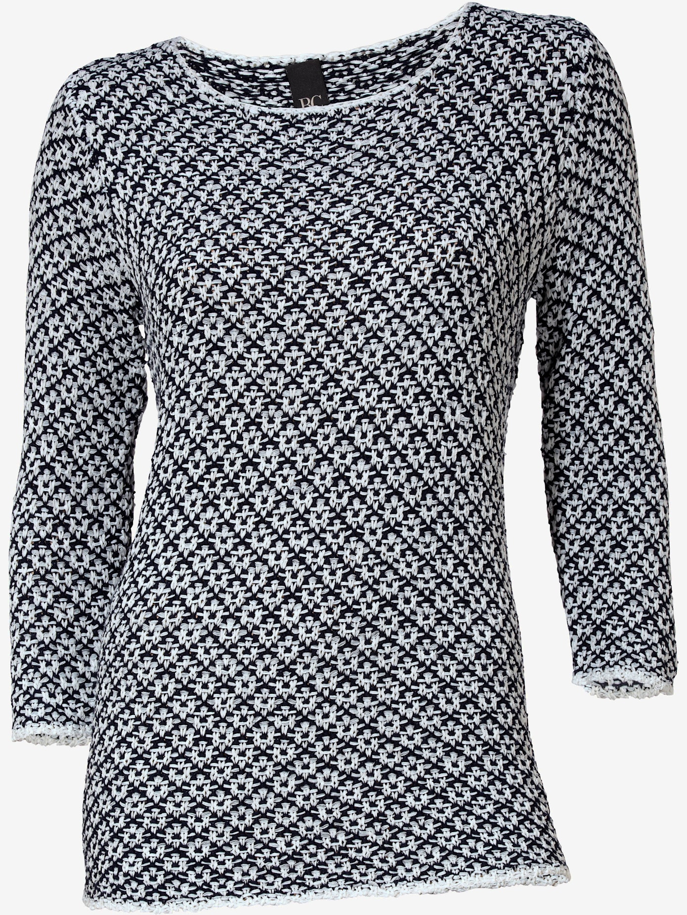 Pull col rond original : superbe effet bicolore