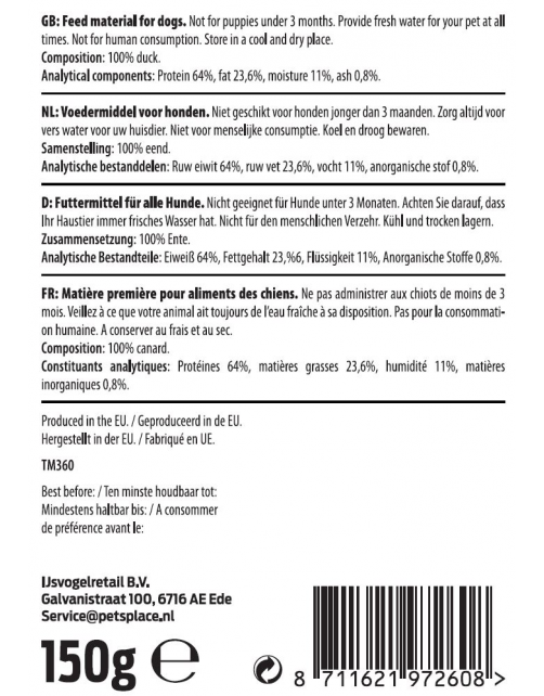Timo Eendenmaagjes - Hondensnacks - Eend 150 g