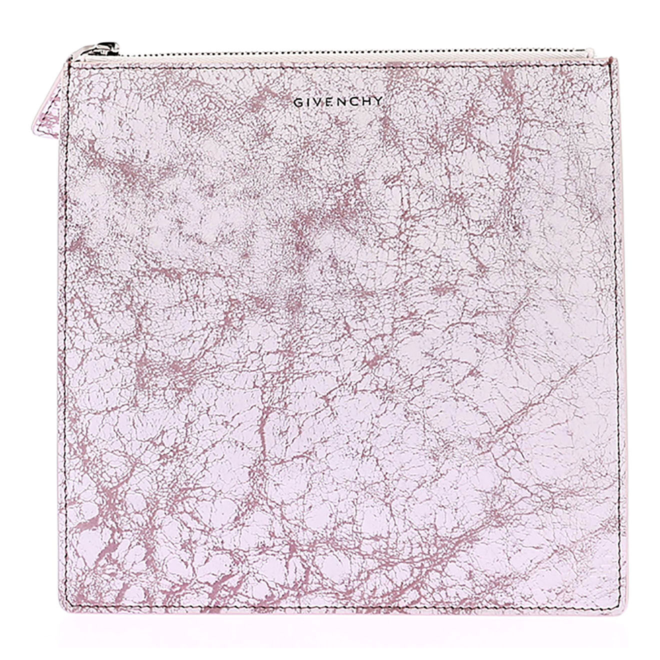 Givenchy Pochette en Cuir effet craquelé rose - Neuf sans étiquette - 19x19 cm