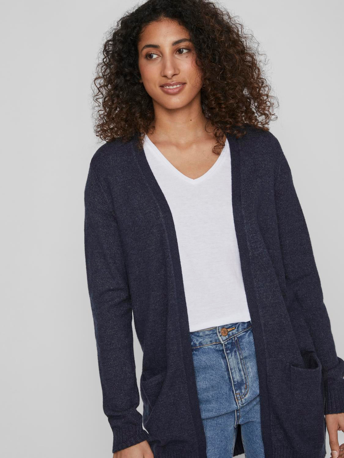 Vila  Viril Open L/S cardigan - Total Eclipse
