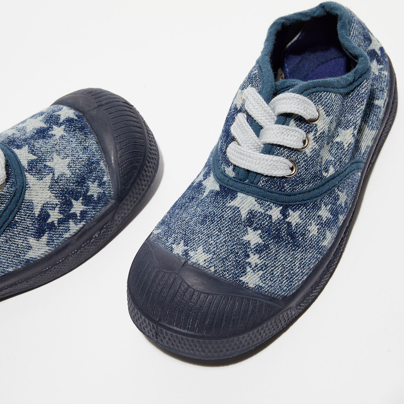 Bensimon Tennis basses Starprint lacets bleues