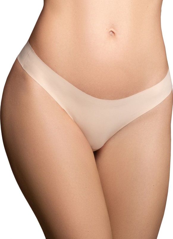 Bye Bra - Onzichtbare Bikini - Beige en Zwart - Braziliaanse Stijl - Hoge Taille - Naadloos