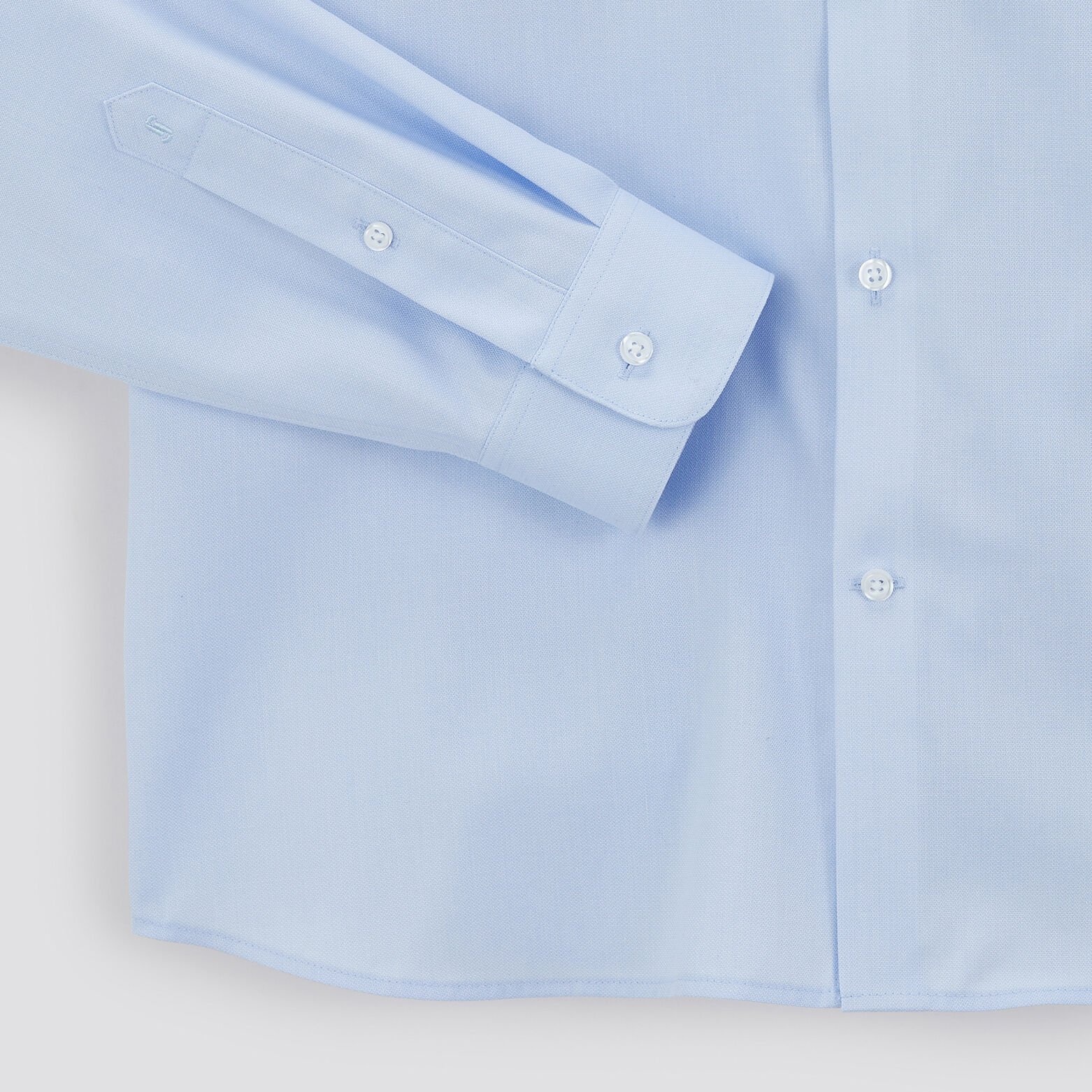 Chemise slim sans repassage unie coton Bleu clair