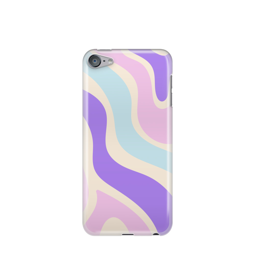 iPod Touch 7G Gummi Hülle Abstrakte Wellen 4 - Lila-Violett