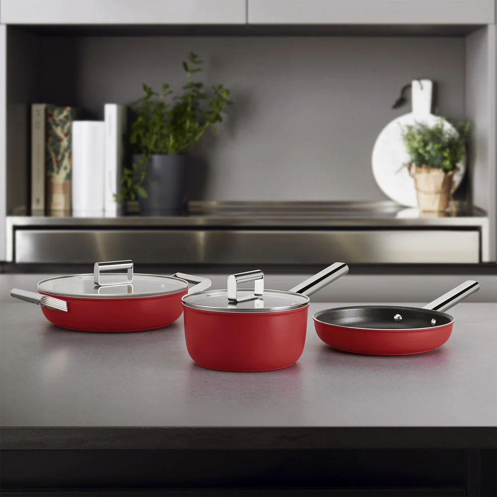 Casserole années 50 20 cm Rouge Smeg