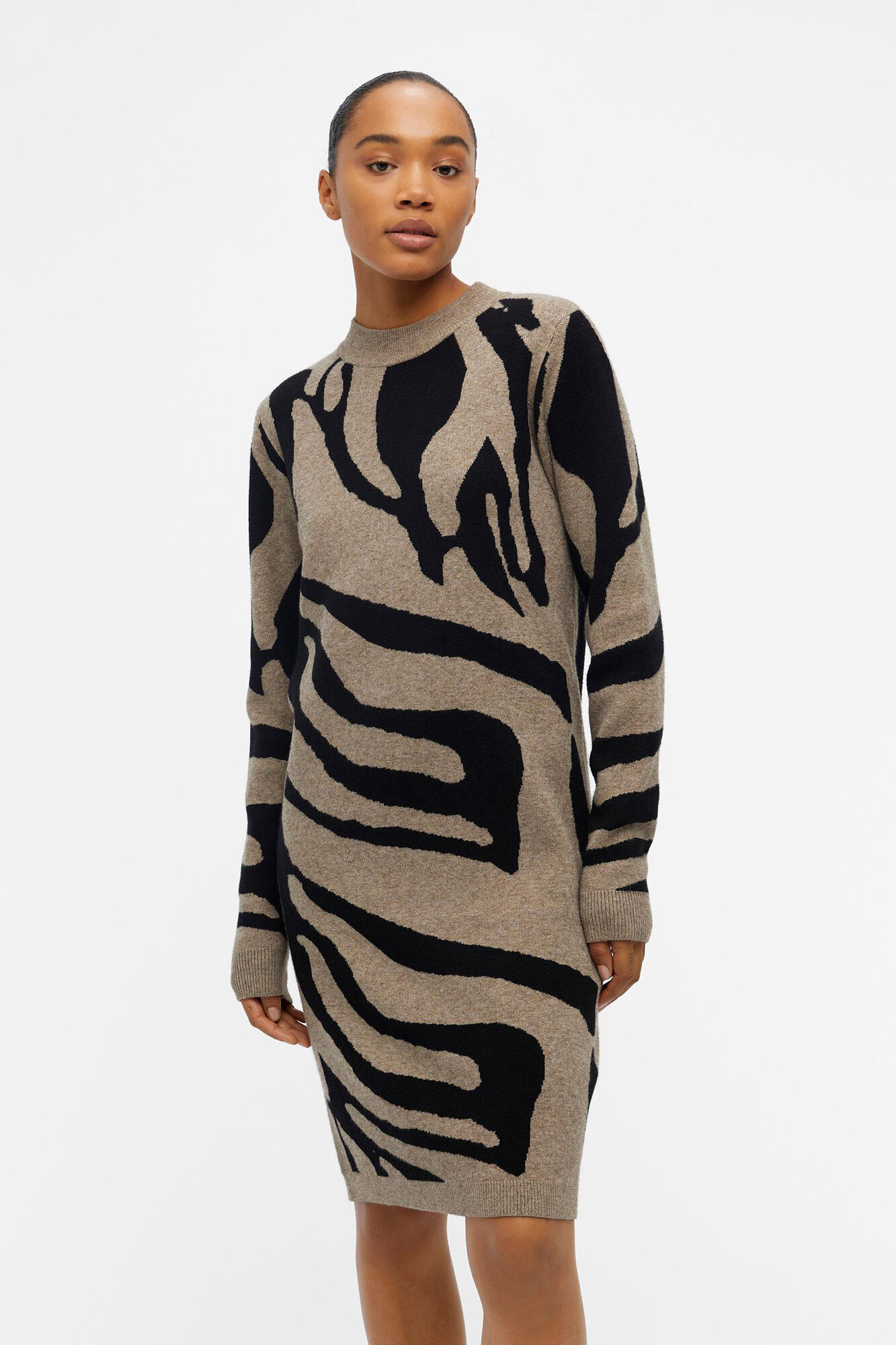 Vestido de malha Ecovero - Marrom