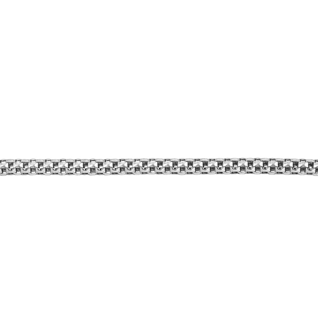 Bracelet Nahila Maille Popcorn Argent Blanc