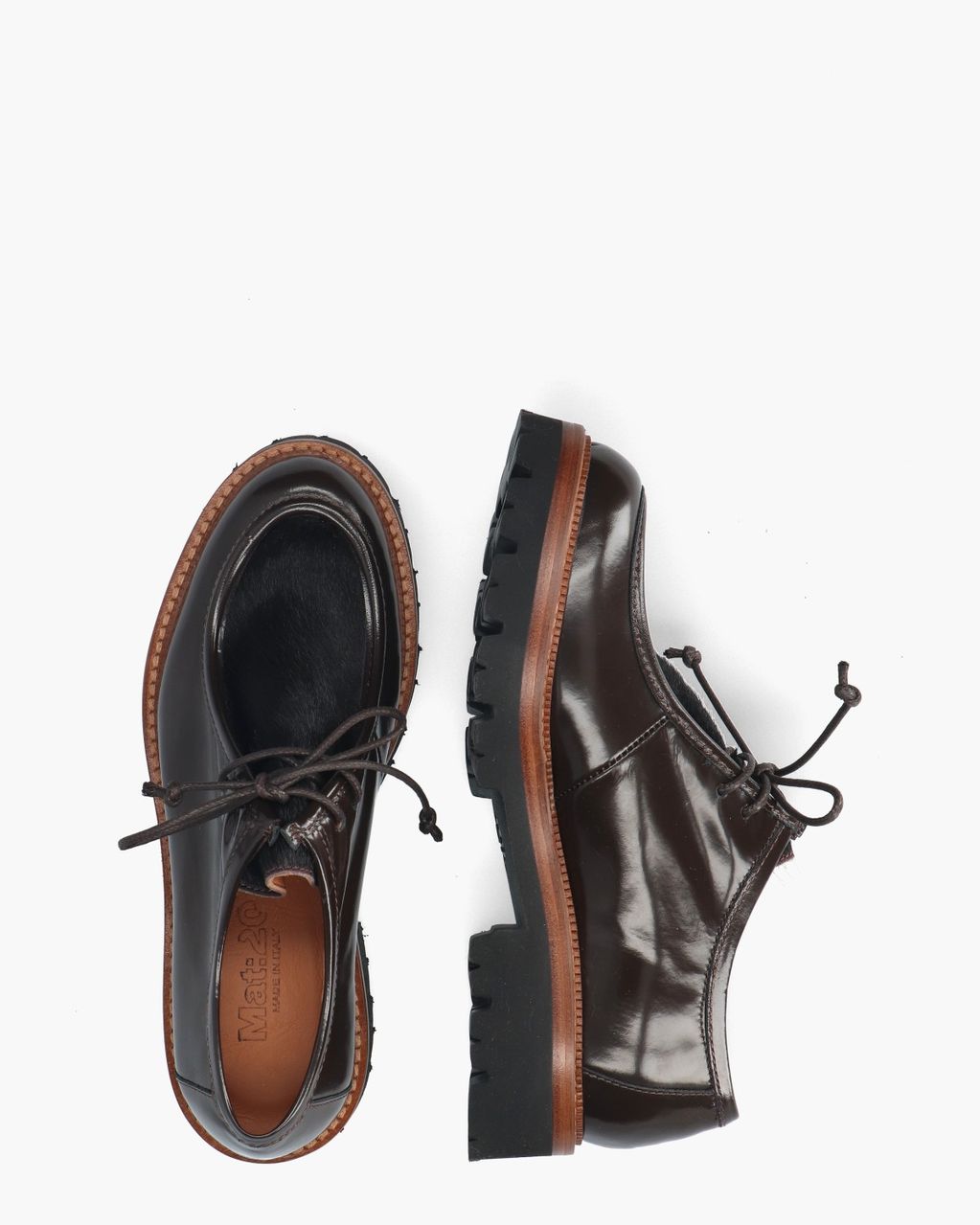 Mat:20 Carrie 3225 Donkerbruin Dames Veterschoenen
