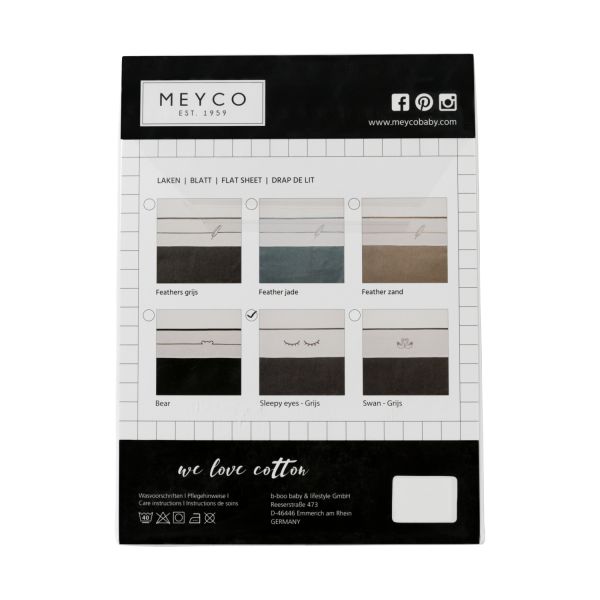 Meyco Sleepy Eyes Wieglaken Grijs 75 x 100 cm