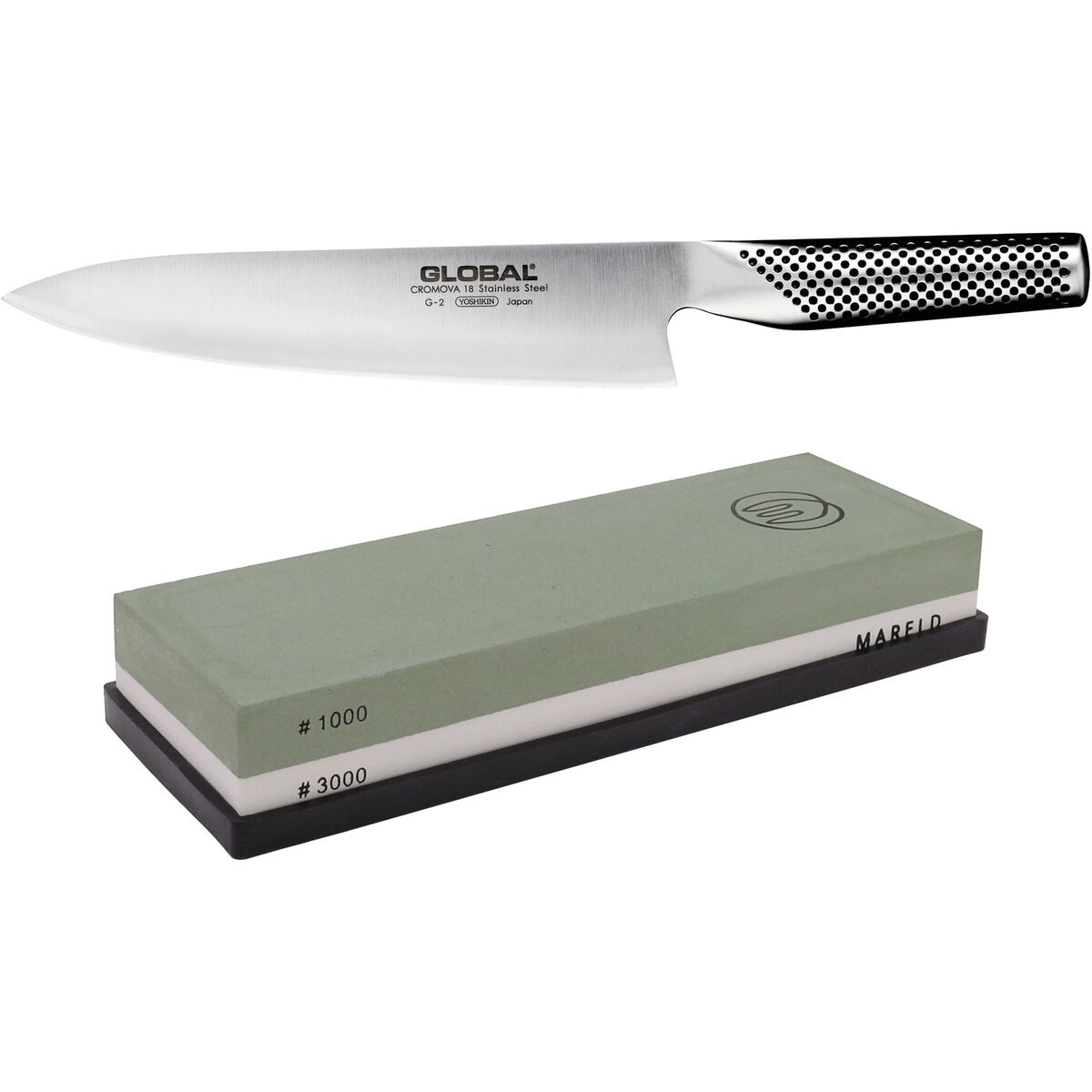G-2 Kokkekniv 20cm + Mareld slipesten 1000/3000 Grit