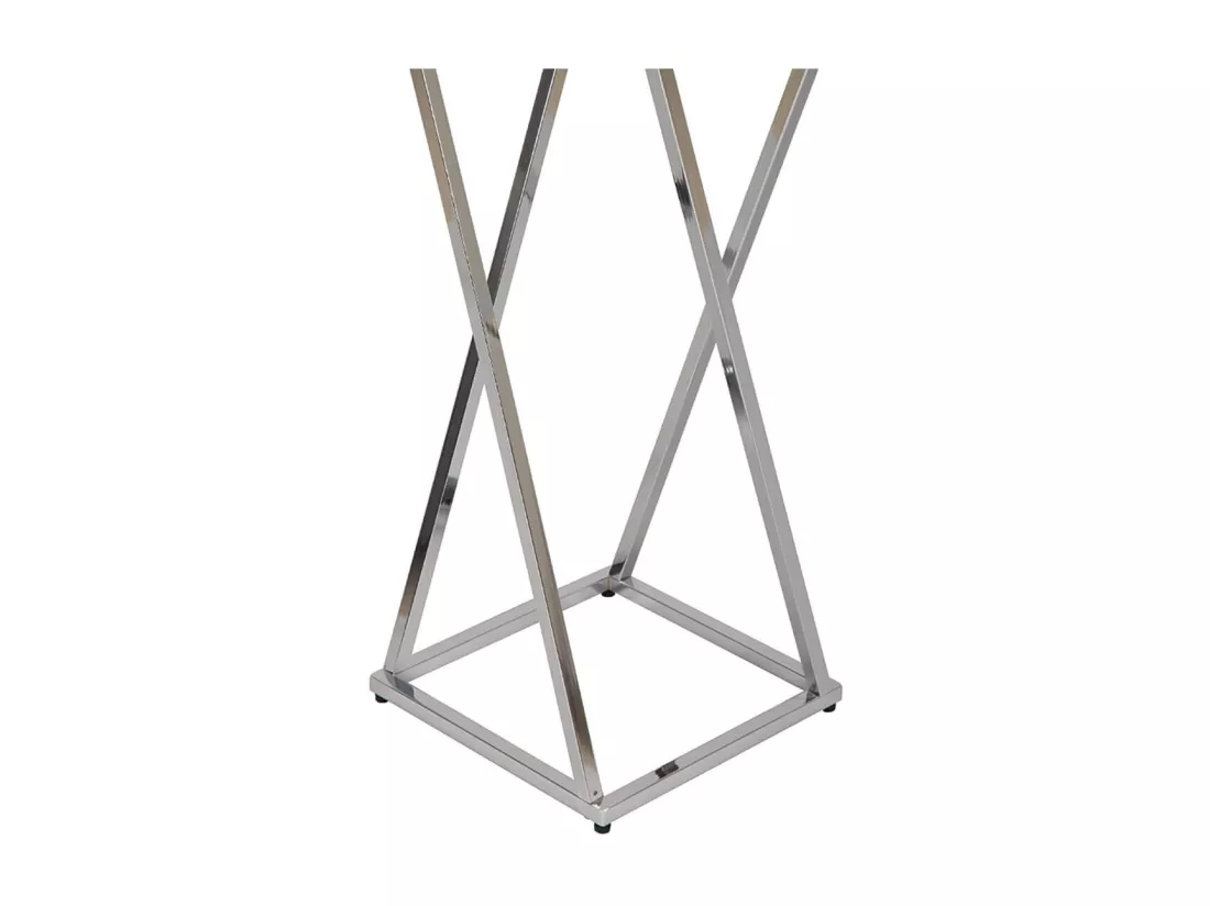 SHANE - Sellette H75 cm en Acier Chromé et Plateau en Verre