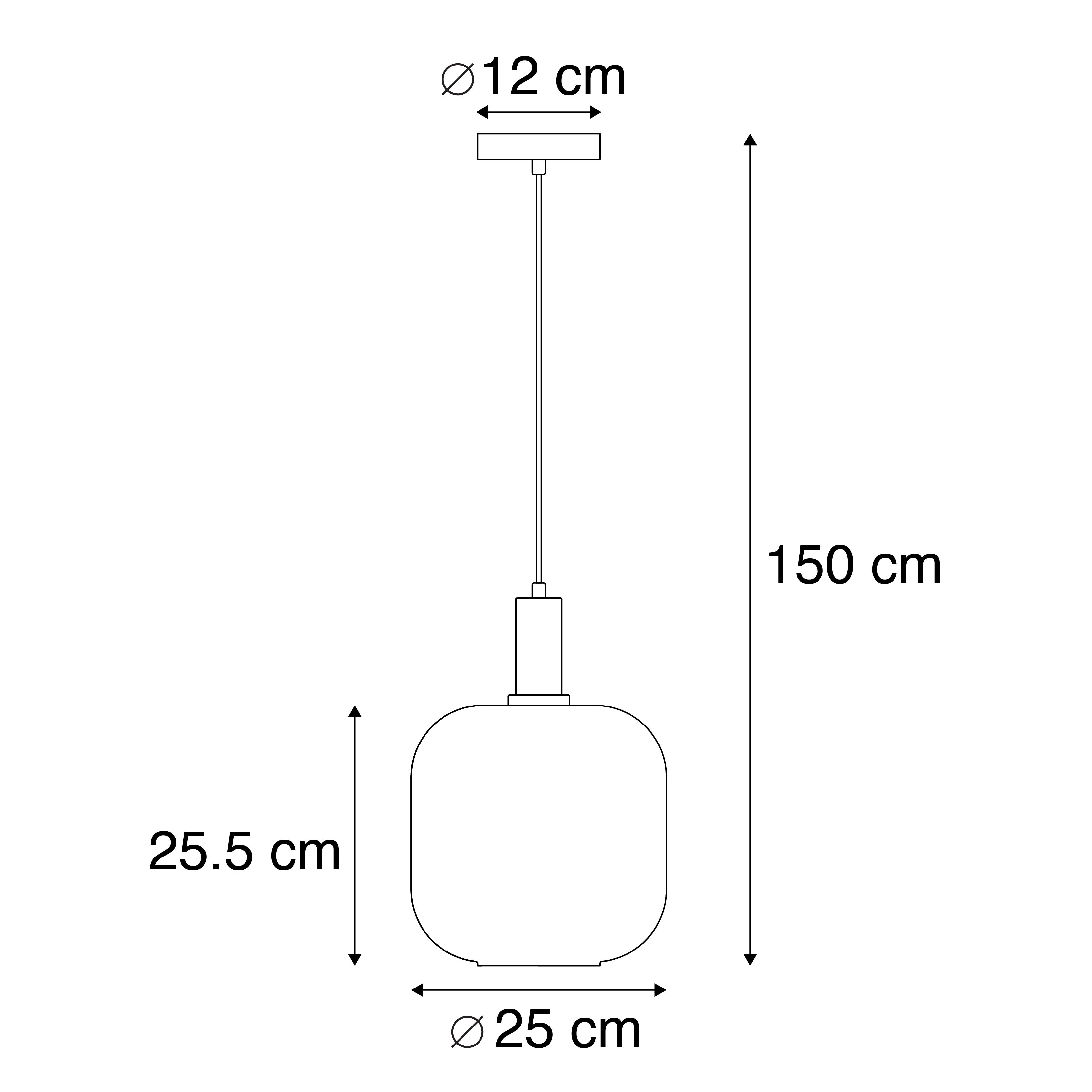 Smart hanglamp zwart met goud en smoke glas incl. Wifi A60 - Zuzanna