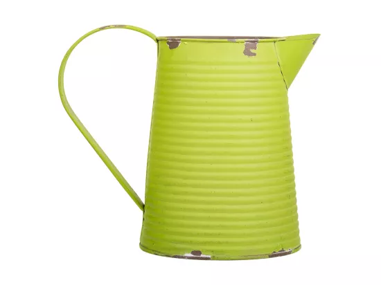Cruche en métal vert 20xd13x17/18.5h td:10