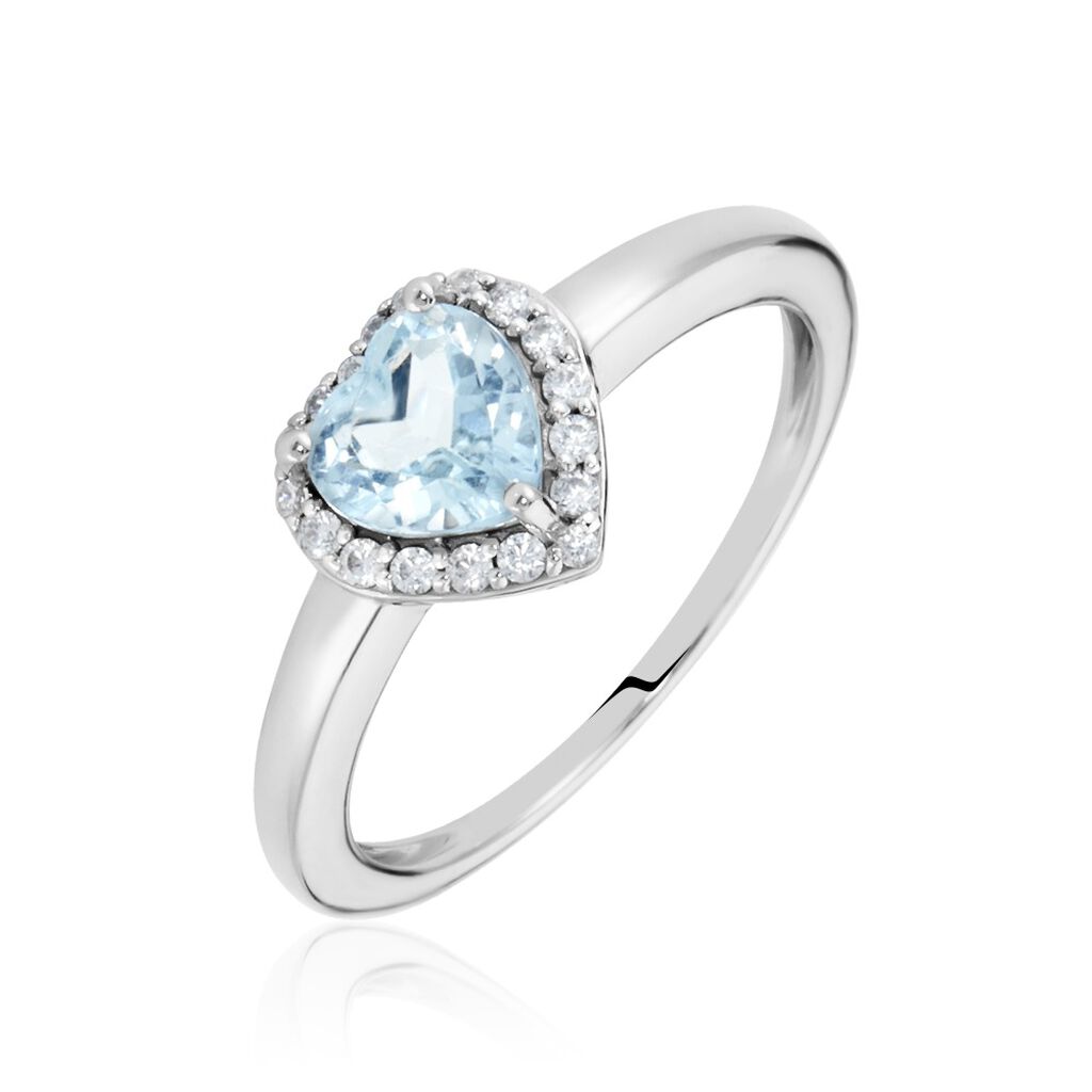 Bague Meliora Or Blanc Topaze Bleu Sky Oxyde De Zirconium