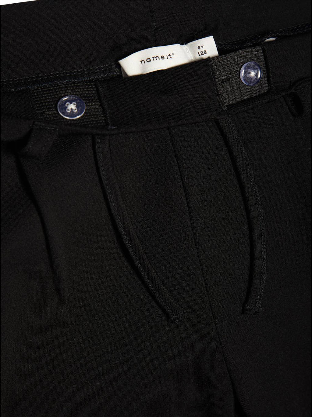 NAME IT slim fit broek met zijstreep zwart/wit/rood