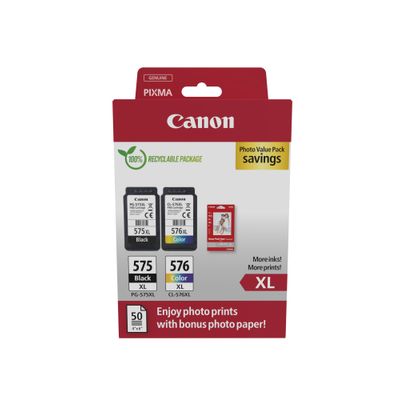 Canon PG575XL/CL-576XL - Pack de 2 - noir, cyan, magenta, jaune - cartouche d'encre originale
