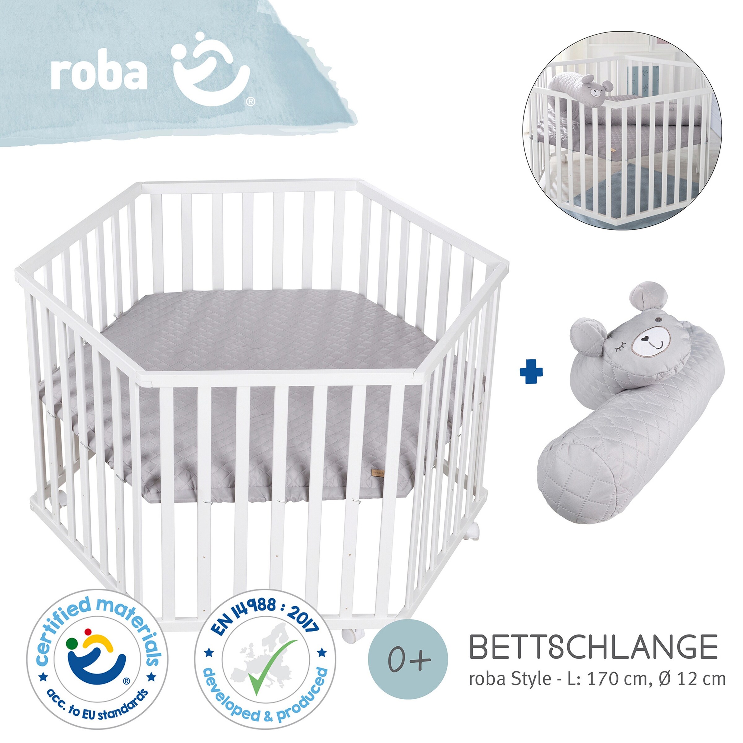 roba Set Laufgitter inkl. Bettschlange roba Style grau