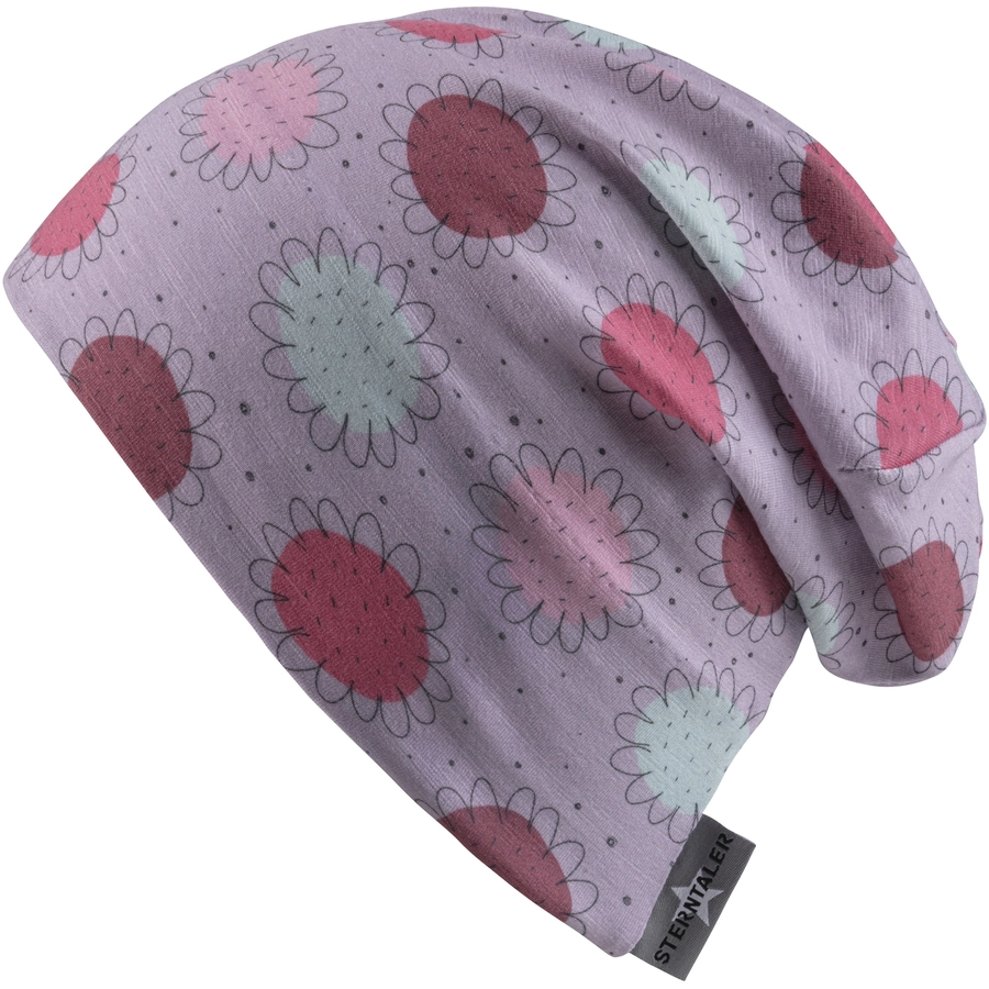 Sterntaler Slouch-Beanie Blumen flieder