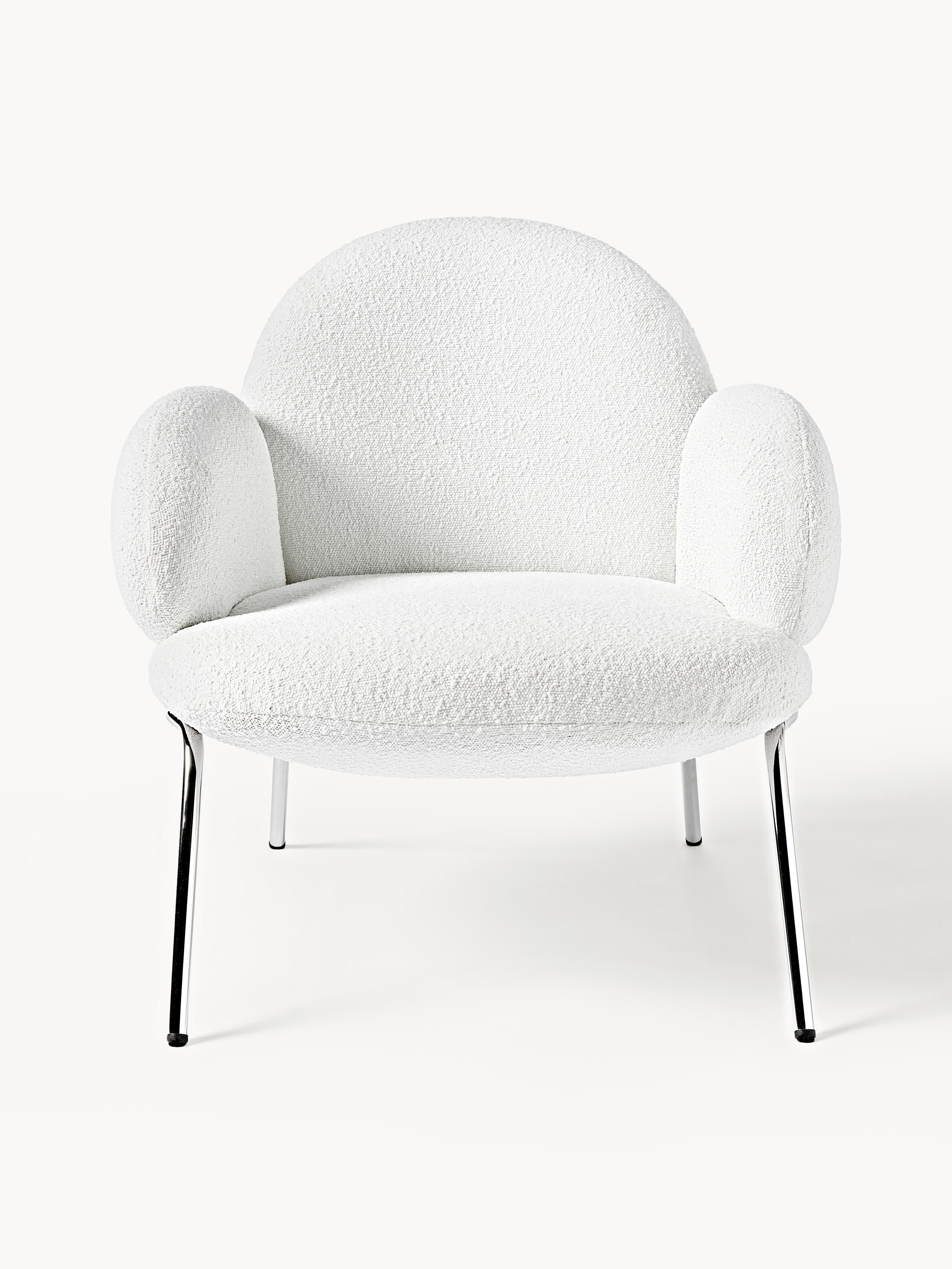 Bouclé fauteuil Luan met metalen poten