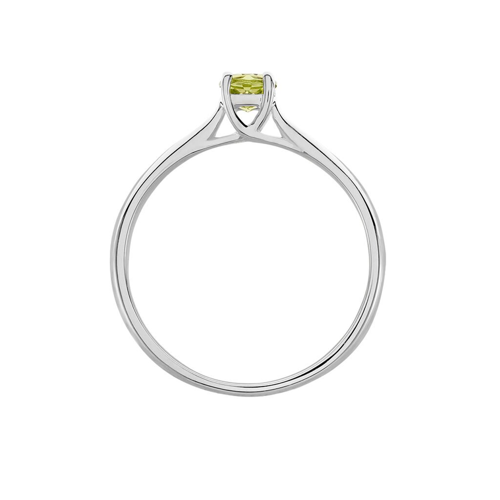Bague Solitaire Fiona Or Blanc Péridot