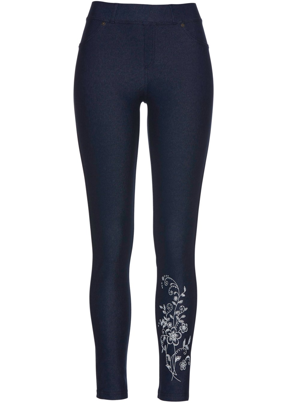 Jegging thermo avec imprimé floral et pierres brillantes