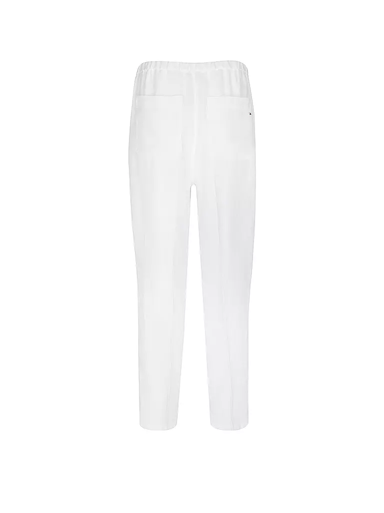 TOMMY HILFIGER Leinenhose Jogging Fit weiss