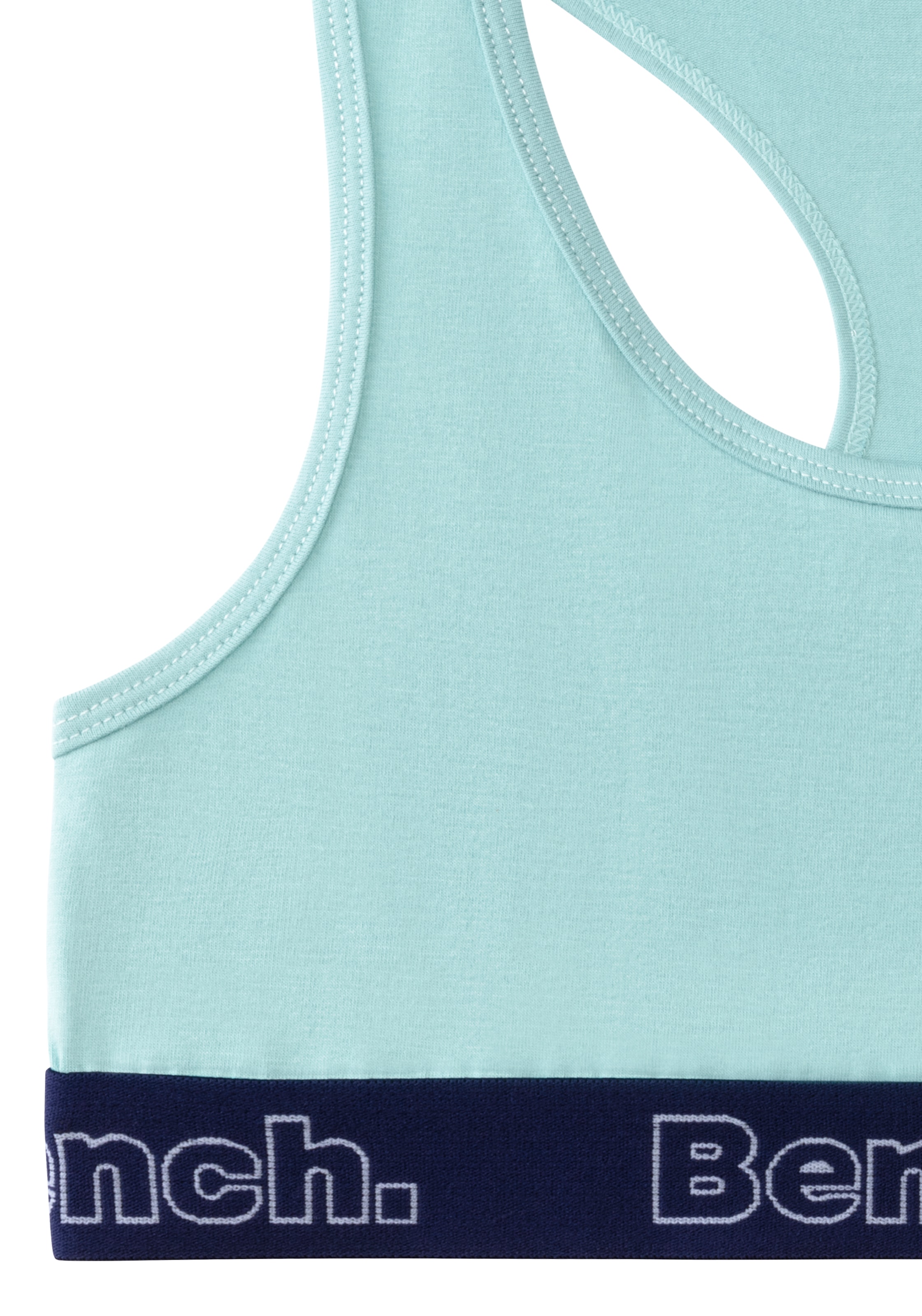 Bench. Bustier, 3 Stk. mit kontrastfarbigem Bündchen und Racerback