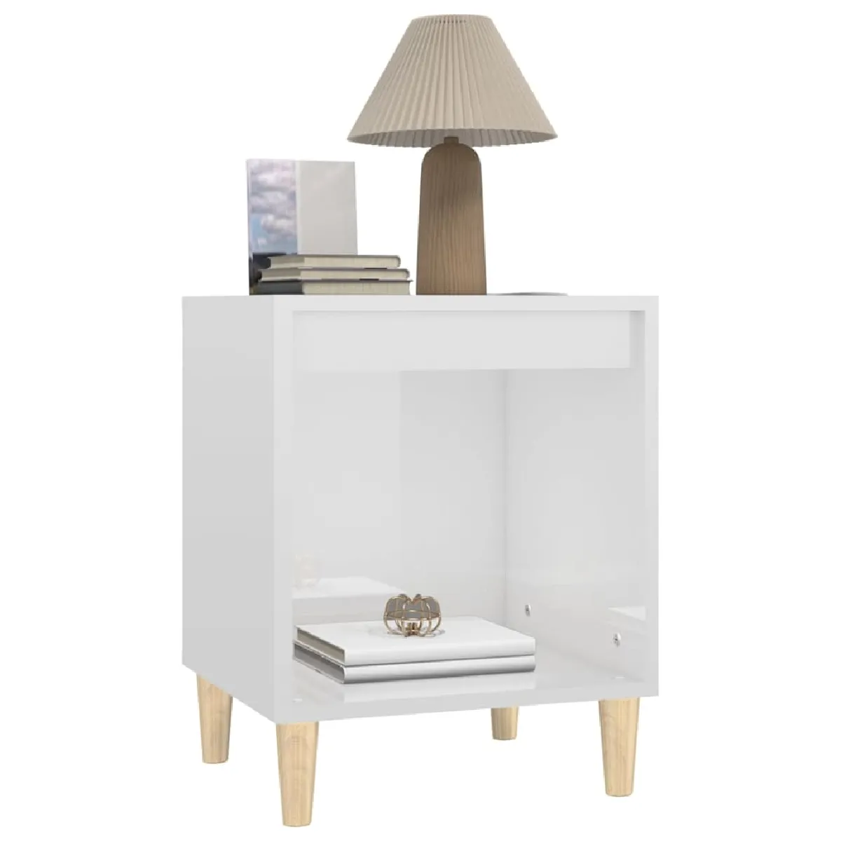 vidaXL Tables de chevet - Blanc brillant
