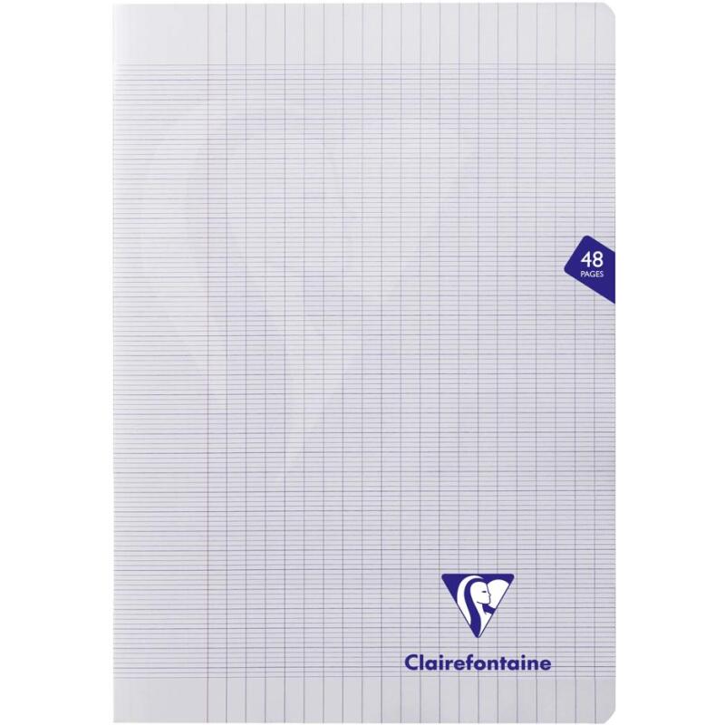 Cahier piqué Mimesys A4 48 pages grands carreaux couverture polypropylène Couleur aléatoire - Assortis