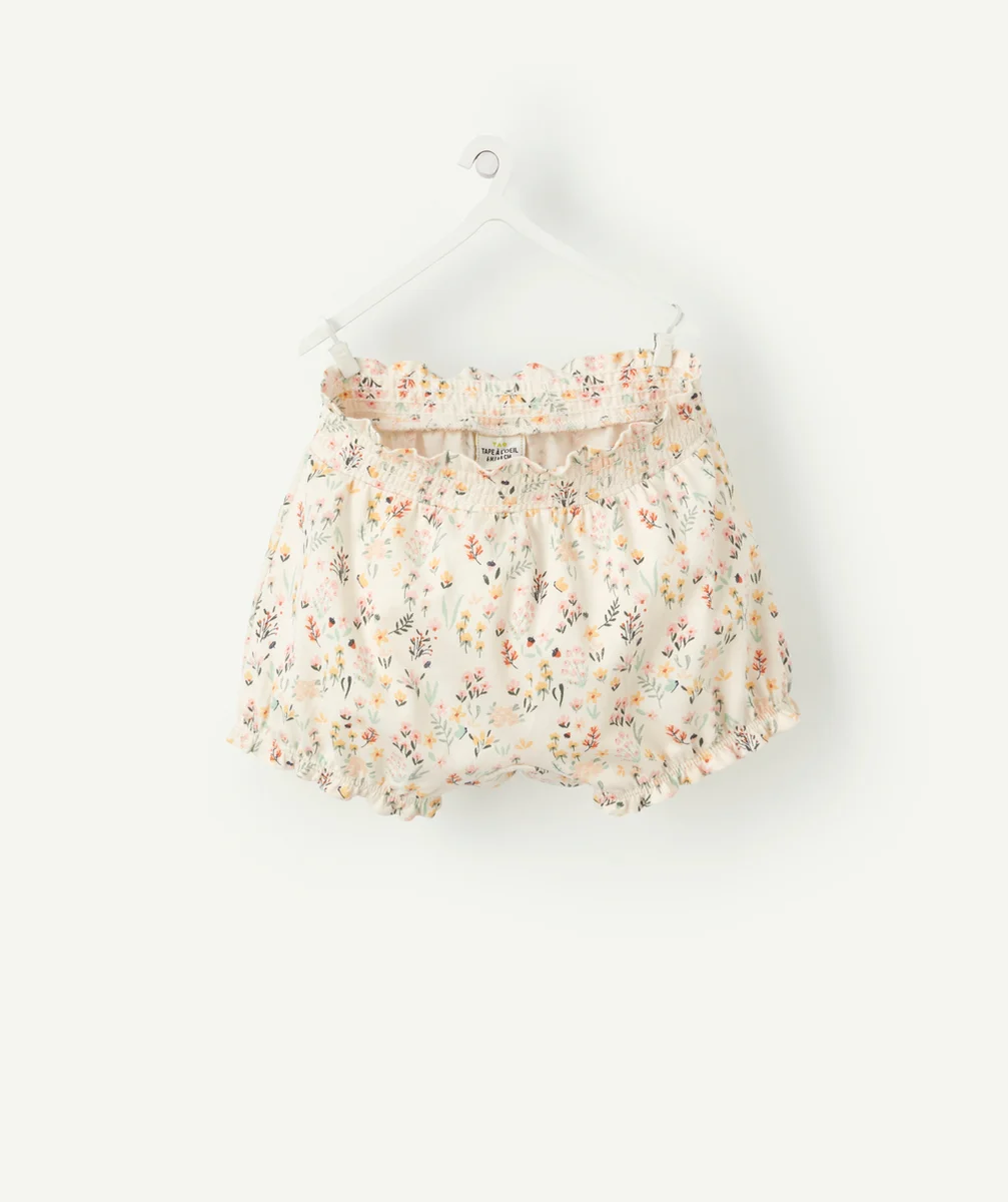 SHORT BÉBÉ EN COTON BIOLOGIQUE ET IMPRIMÉ FLEURI