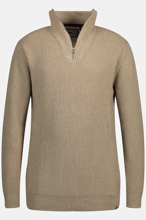 STHUGE Pullover, Wollanteil, Stehkragen mit Zipper, bis 8 XL