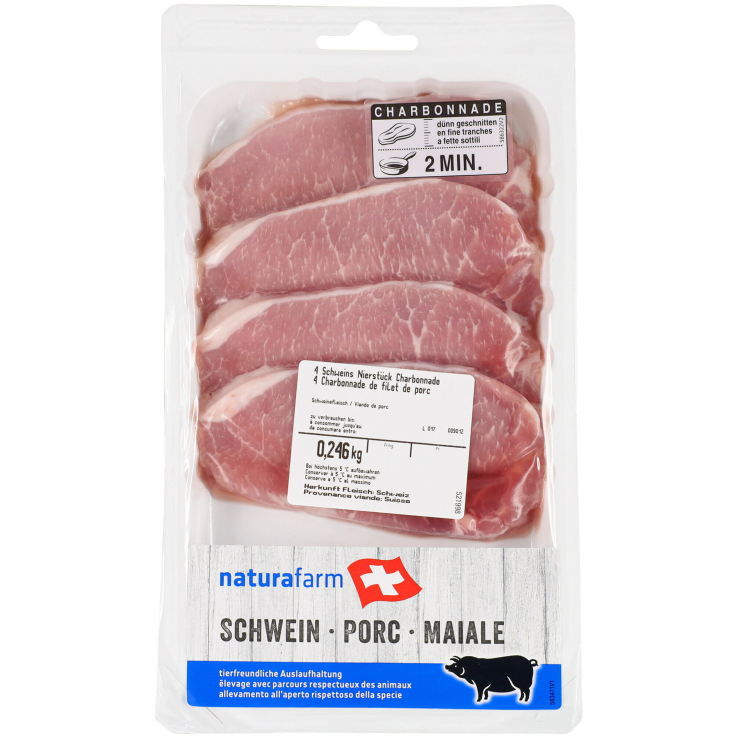 Naturafarm Schweins Charbonnade 4 Stück ca. 240g
