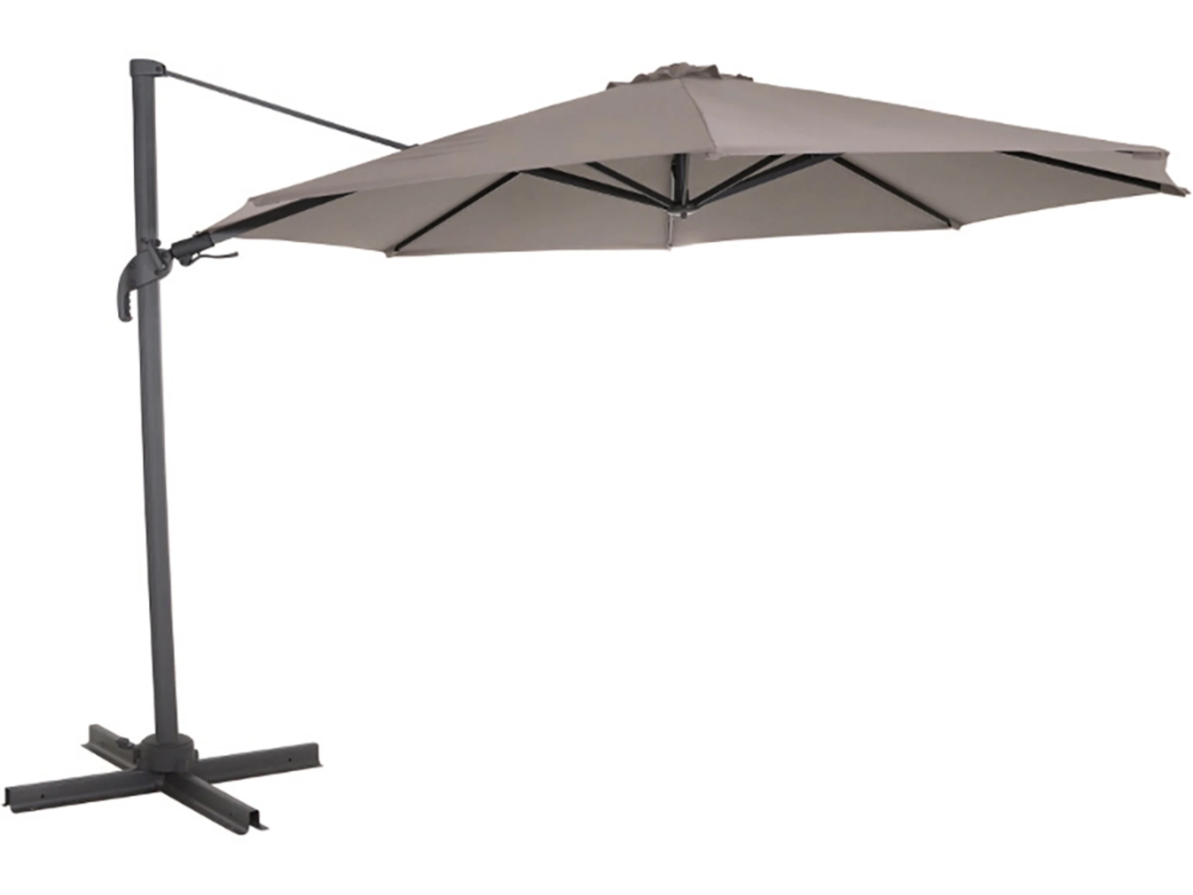 Siena Garden Ampelschirm Ø 350 cm Taupe mit Kurbelmechanik