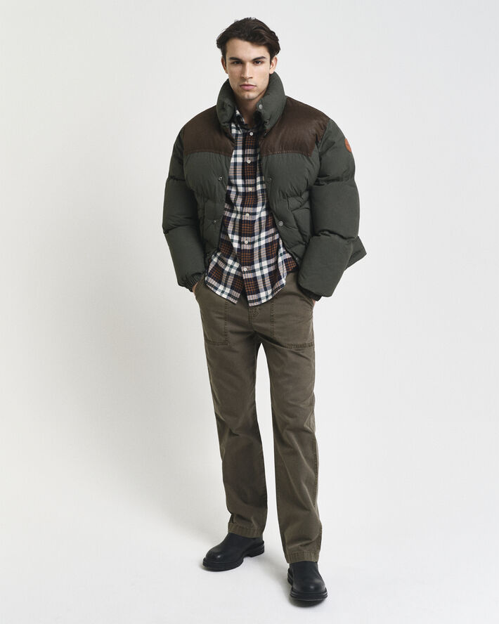 Gant REG FLANNEL PLAID SHIRT Cacao