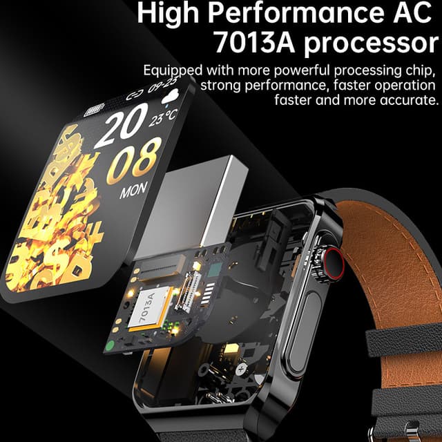 Smartwatch med EKG-hjerteovervågning/Bluetooth-opkald/Bluetooth-musik Sort