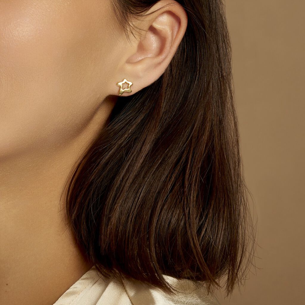 Boucles D'oreilles Puces Alphonsine Etoile De Mer Or Jaune